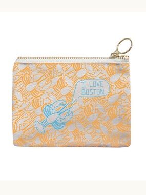 Maptote I love Boston Coin Purse lobster design yellow blue NWT